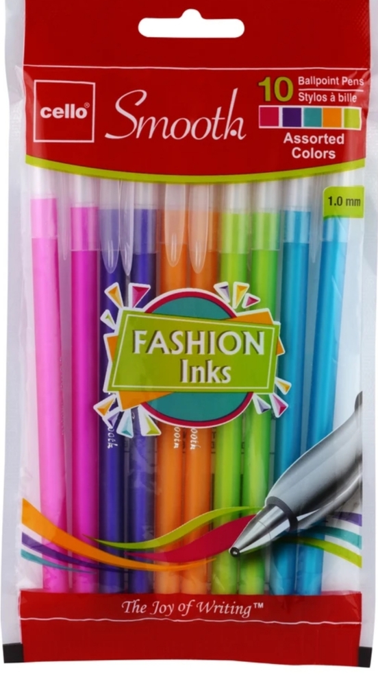 Cello Smooth 10 pack Nickel Silver Ball Point